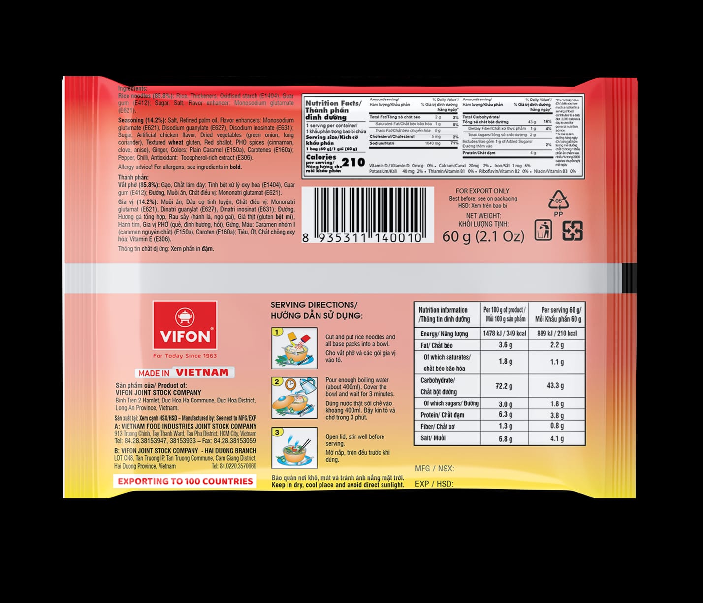 Instant Pho - Chicken Flavour 60gr - Image 2